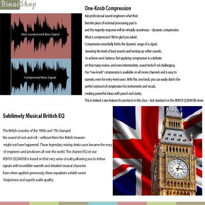 Behringer XENYX Q1204USB - Mixer Chuyên Nghiệp 12 Cổng - Hàng chính hãng