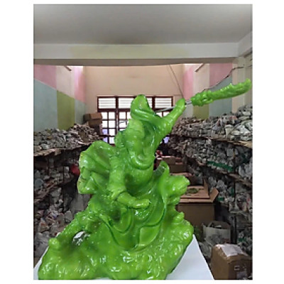 Tượng Quan công múa đao CTQ11 24.8 x 21 x 25.5cm Tundo mạ vàng hoặc màu xanh lựa chọn