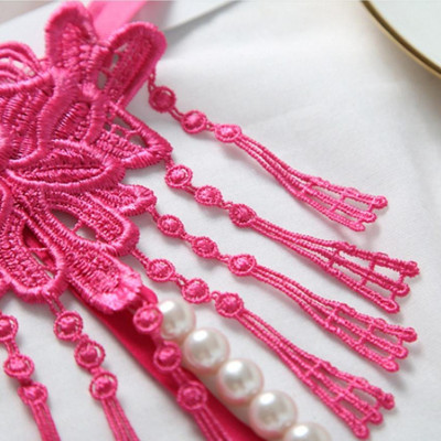 Quần lót nữ kết hoa đính kèm hạt lọt khe gợi cảm - Màu đen