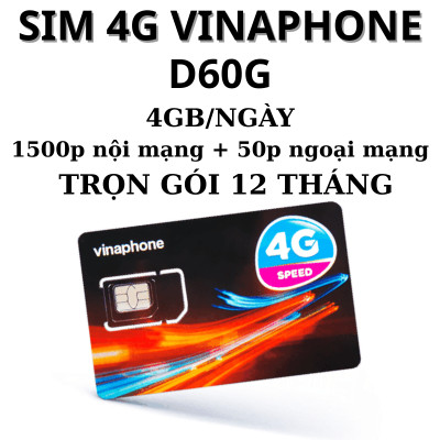 [Sim Dùng 12 Tháng ] Sim 4G Vinaphone - 120G/tháng - Gọi Miễn phí ( VD149 - VD89P - VD89 -D60G ) loại 1 năm 