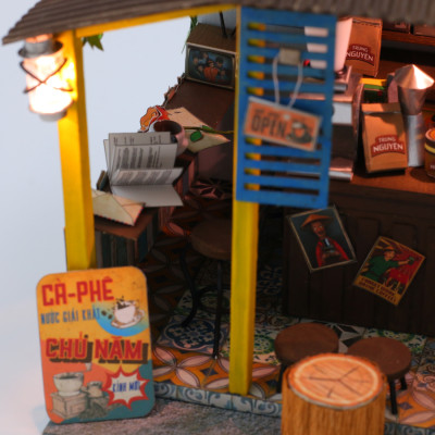 MÔ HÌNH TỰ LẮP RÁP DIY SÀI GÒN THU NHỎ - CÀ PHÊ ĐÁ - AD07
