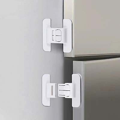 2 Chốt Cánh Tủ , Khóa Tủ Lạnh, Cánh Tủ Ngăn Kéo, Giữ An Toàn, Chắc Chắn, Nhỏ Gọn Tiện Dụng Gia Đình- TakyHome 3108set2