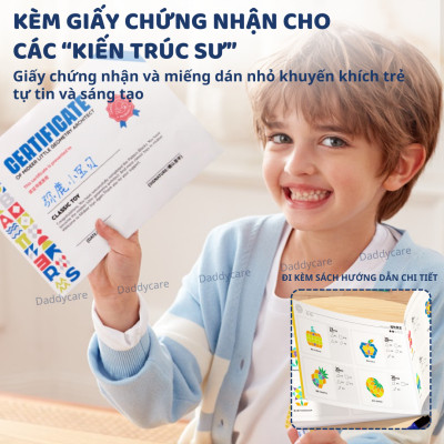 Đồ Chơi Xếp Hình Gỗ sáng tạo kèm nam châm Mideer Magnetic Geometry Blocks 250pcs,  Đồ chơi gỗ thông minh cho bé