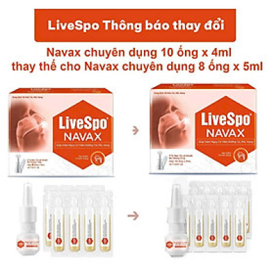 Xịt mũi Giảm nghẹt mũi, chảy nước mũi - Livespo NAVAX chuyên dụng - Hộp 10 ống x 4ml