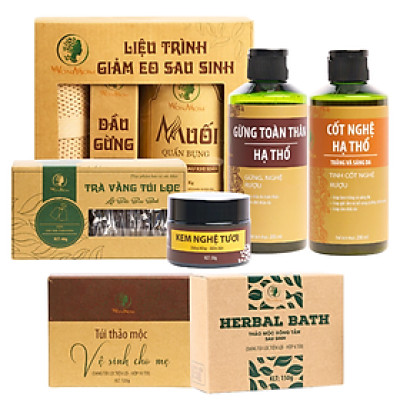 Bộ ở cữ siêu tiết kiệm Wonmom loại 2 ( Dưỡng da mặt - body - giảm eo - xông hơi - lợi sữa )