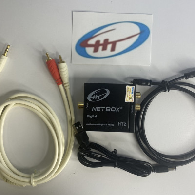 Bộ Chuyển Đổi Âm Thanh Digital NETBOX HT2,DÂY 3.5 RA 2 ĐẦU AV 5M - Hàng Chính Hãng
