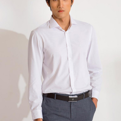Áo sơ mi nam dài tay ALIGRO trơn màu trắng, chất liệu bamboo sợi tre, thoáng mát, thân thiện với làn da ALGS154