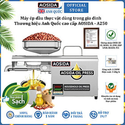 Máy ép dầu thực vật nóng và lạnh dùng trong gia đình thương hiệu Anh Quốc cao cấp AOSIDA A250 - Hàng Chính Hãng
