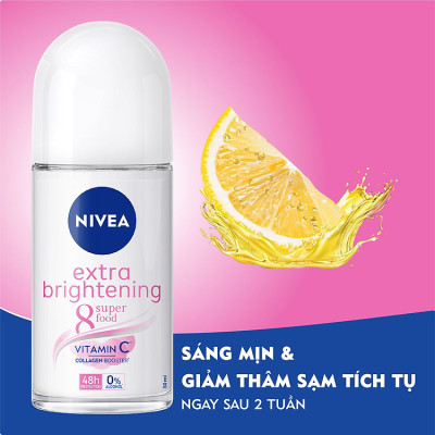 Lăn Ngăn Mùi NIVEA Extra Brightening Trắng Mịn Mờ Vết Thâm (50ml) - 83747