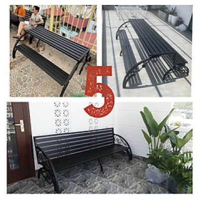 Ghế sân vườn thông minh Tundo 1m2 mở thành bàn ghế đôi khung thép nhiều KT lựa chọn 1m2 1m5 2m