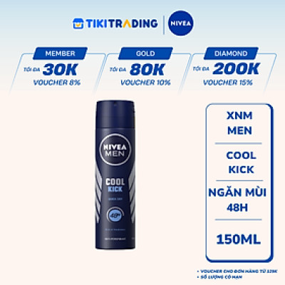 Xịt Ngăn Mùi NIVEA MEN Cool Kick Mát Lạnh (150ml) - 82883