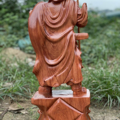 Tượng quan công trấn ải bằng gỗ hương kt cao 60×24×15cm