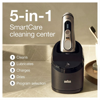Máy Cạo Râu Nam Braun Series 9 9375cc, Máy Tông Đơ, Máy Tăng Đơ, Braun Shaver, 5 Lưỡi, Công Nghệ Cảm Biến AI , Nhập Đức