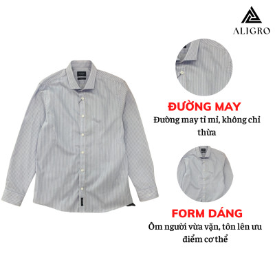 Áo sơ mi dài tay công sở nam dáng Slim mã ALGS171