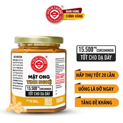 Mật ong tinh nghệ Honimore 15500mg Curcuminoid loại đặc biệt | Dành cho người dạ dày | Tăng cường miễn dịch | 360g