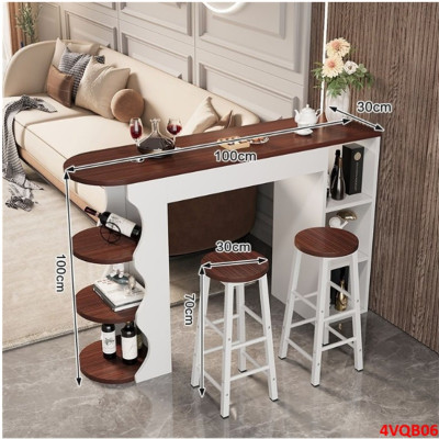Quầy bar mini, quầy bar kiêm vách ngăn phòng khách nhà bếp 4VQB06 ( Không kèm ghế )- NỘI THẤT LẮP RÁP VIENDONGADV