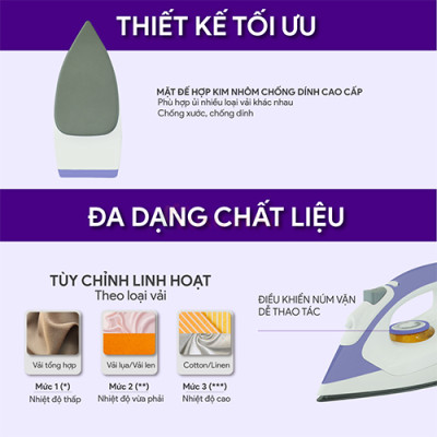 Bàn ủi khô Bluestone DIB-3728 - Hàng chính hãng