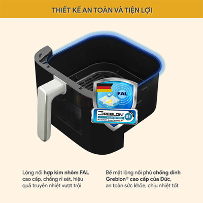 Nồi chiên không dầu Bluestone 5.5 lít AFB-5867 - Hàng chính hãng