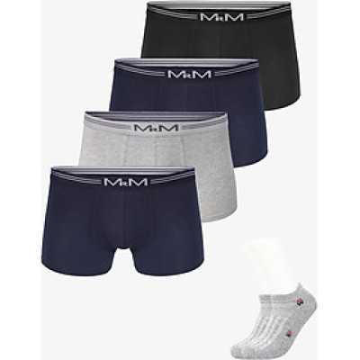 Combo 4 Quần Sịp Đùi Nam Quần Lót Nam Boxer Sợi Cotton Cao Cấp MRM FASHION Mix 3 Màu TẶNG Đôi Tất Nam Cao Cấp