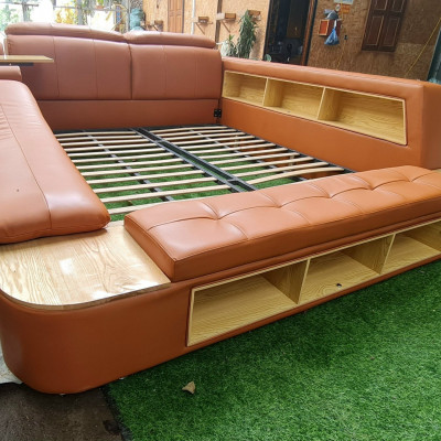Giường ngủ Juno Sofa cao cấp có thành massage Kt 1m6 x 2m hoặc 1m8 x 2m