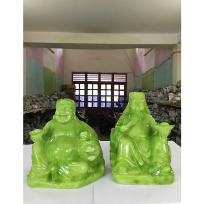 Tượng Ông Thần Tài Thổ Địa CTT8 13x 13 x 17cm Tundo mạ vàng hoặc màu xanh