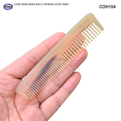 Lược sừng bằng đầu hai loại răng (Size: M - 12,5cm) COH104 - Lược xuất khẩu Nhật - Chăm sóc tóc