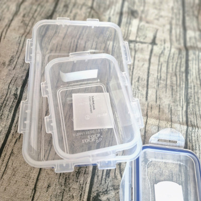 Bộ 3 Hộp Nhựa Classic Lock&Lock Hình Chữ Nhật Khóa 4 Cạnh Kín Hơi (1 Hộp 1L và 2 Hộp 470ml)