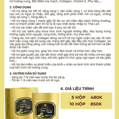 1 hộp kẹo sâm tố nữ xmax Mychi