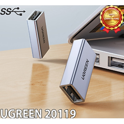 Ugreen 20119 đầu nối 2 cáp usb 3.0 vỏ nhôm F ra F cao cấp US381  Hàng chính Hãng
