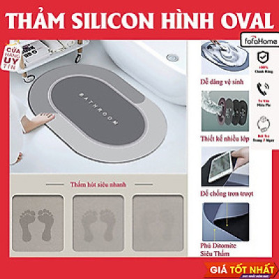 Thảm Lau Chân Silicon Siêu Mềm Siêu Dày, Siêu Thấm Nước Chất Liệu Cao Su Chống Trượt