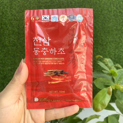 NƯỚC HỒNG SÂM ĐÔNG TRÙNG  30 gói - BẢO VẬT HÀN QUỐC 