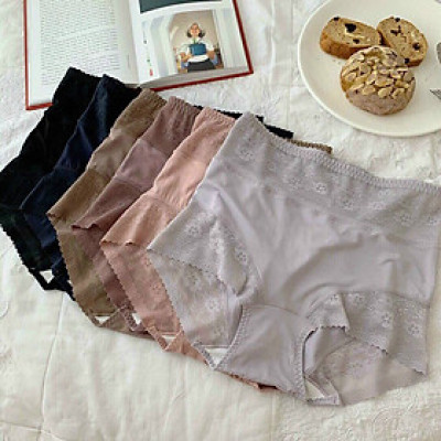 Combo 3 Quần lót nữ cotton pha ren nâng mông kháng khuẩn,thoáng mát,không lộ viền, cạp cao gen bụng cao cấp