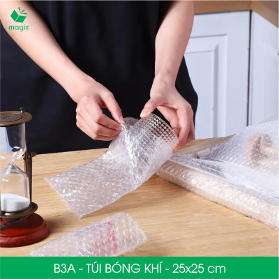 B3A - 25x25 cm - 50 Túi bóng khí chống sốc đóng hàng - Túi gói hàng, bọc chống sốc, xốp chống sốc