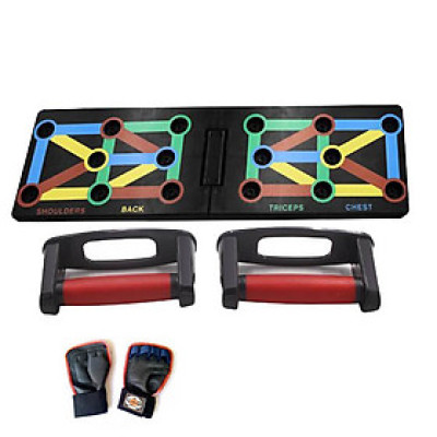 Bộ Tập Luyện Hít Đất Chống Đẩy Đa Năng 16 Lỗ Đại Nam Sport + Kèm Găng Tay Tập Gym