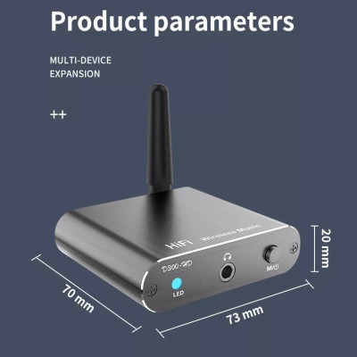 Bộ Thu Âm Thanh Không Dây Bluetooth 5.2 Hỗ Trợ Cổng AUX/COAXIAL/OPTICAL D300-HD - Hàng Nhập Khẩu