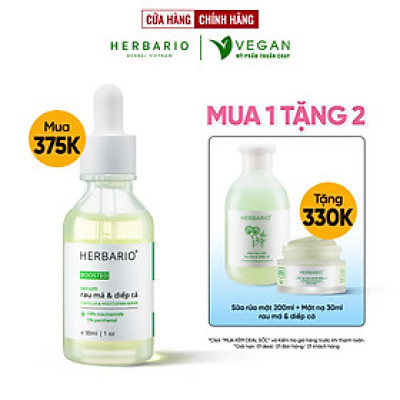 BOOSTED Serum Rau má & Diếp cá Herbario 30ml sạch mụn, thuần chay