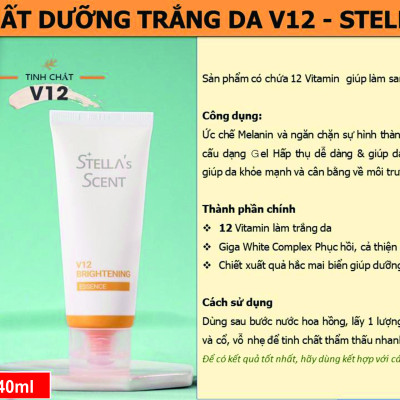 Tinh Chất Trắng Da V12 Stella