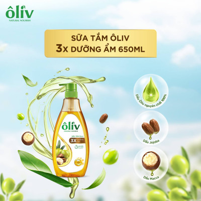 DẦU TẮM OLIV 3X DƯỠNG ẨM 650ML/1L