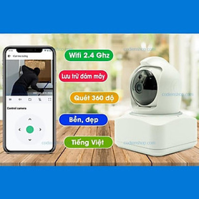 Camera Wifi Hunonic Icat 1080P Xoay 360 Độ, Theo Dõi Chuyển Động, Đàm Thoại 2 Chiều - Hàng Chính Hãng, Bảo Hành 2 Năm