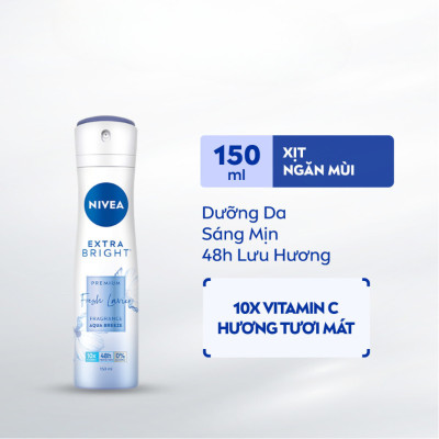 XỊT NGĂN MÙI NIVEA DƯỠNG SÁNG HƯƠNG NƯỚC HOA TƯƠI MÁT 150ML