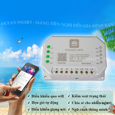 Công Tắc Thông Minh Wifi Hunonic, Công Tắc Hẹn Giờ Không Cần Internet - LAHU04 RTC