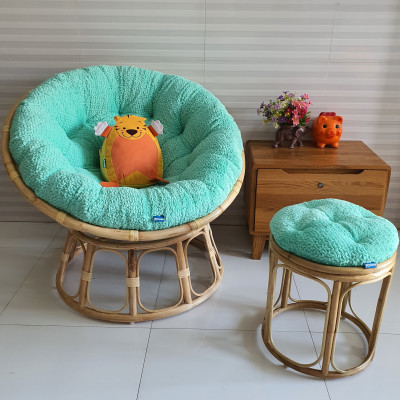 Bộ ghế thư giãn papasan + đôn nhỏ ( Vải nhung cao cấp xanh ngọc)