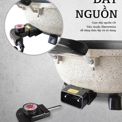 Nồi lẩu đúc tròn 5L SATO 50NL52 - Hàng chính hãng