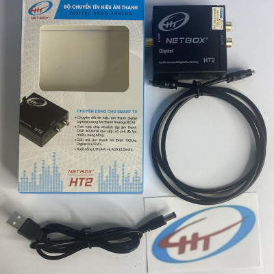 Bộ Chuyển Đổi Âm Thanh Digital NETBOX HT2,DÂY 3.5 RA 2 ĐẦU AV 5M - Hàng Chính Hãng