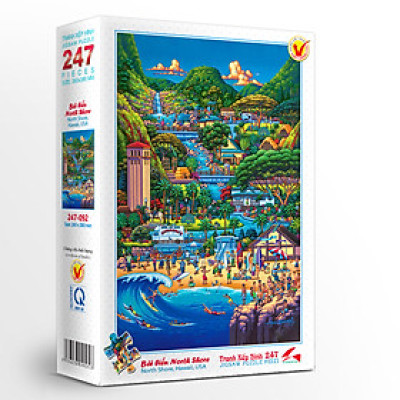 Tranh xếp Hình Tia Sáng- Bãi biển North Shore (Sydney) (247 Mảnh Ghép)