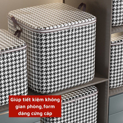 Túi Đựng Quần Áo Sọc Đen Trắng – Gấp Gọn, Có Khóa Kéo, Đựng Chăn Gối Tiện Lợi