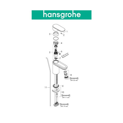 Vòi chậu HANSGROHE Vernis Blend 100 71571