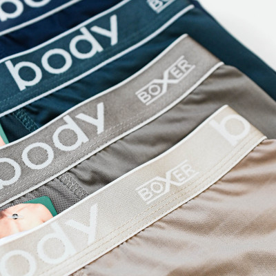 Quần Boxer (lót đùi ) nam Body thun lanh phối lưới