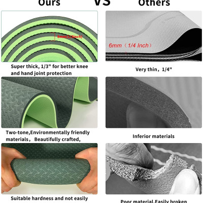 [LOẠI TỐT - HÀNG CAO CẤP] Thảm Tập Yoga 8mm, Tập Gym dộ dày 5-8mm 2 Lớp không mùi chống trơn trượt - Chính hãng dododios