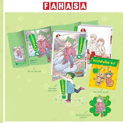 Sách - Yotsuba&! - Tập 16 - Bản Sưu Tầm - Tặng Kèm Bìa Áo Đặc Biệt + Bookmark Nhựa Bế Hình + Standee Bập Bênh + Móc Khóa Acrylic